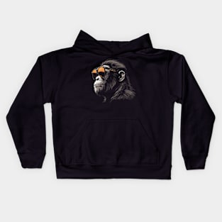 Chimpanzee Cool Sunglasses Kids Hoodie